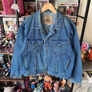 Vintage Express Denim Jacket Blue Wash Men’s M Oversized Fit